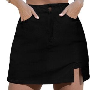 Luvamia Black Denim Mini Skirt XL